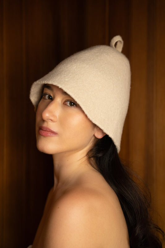 NeSowok® Saunahut (Saunamütze) aus 100 % Merinowolle – Gestrickt & nahtlos – Besonders leicht, weich & atmungsaktiv – Schutz vor Überhitzung in der Sauna.