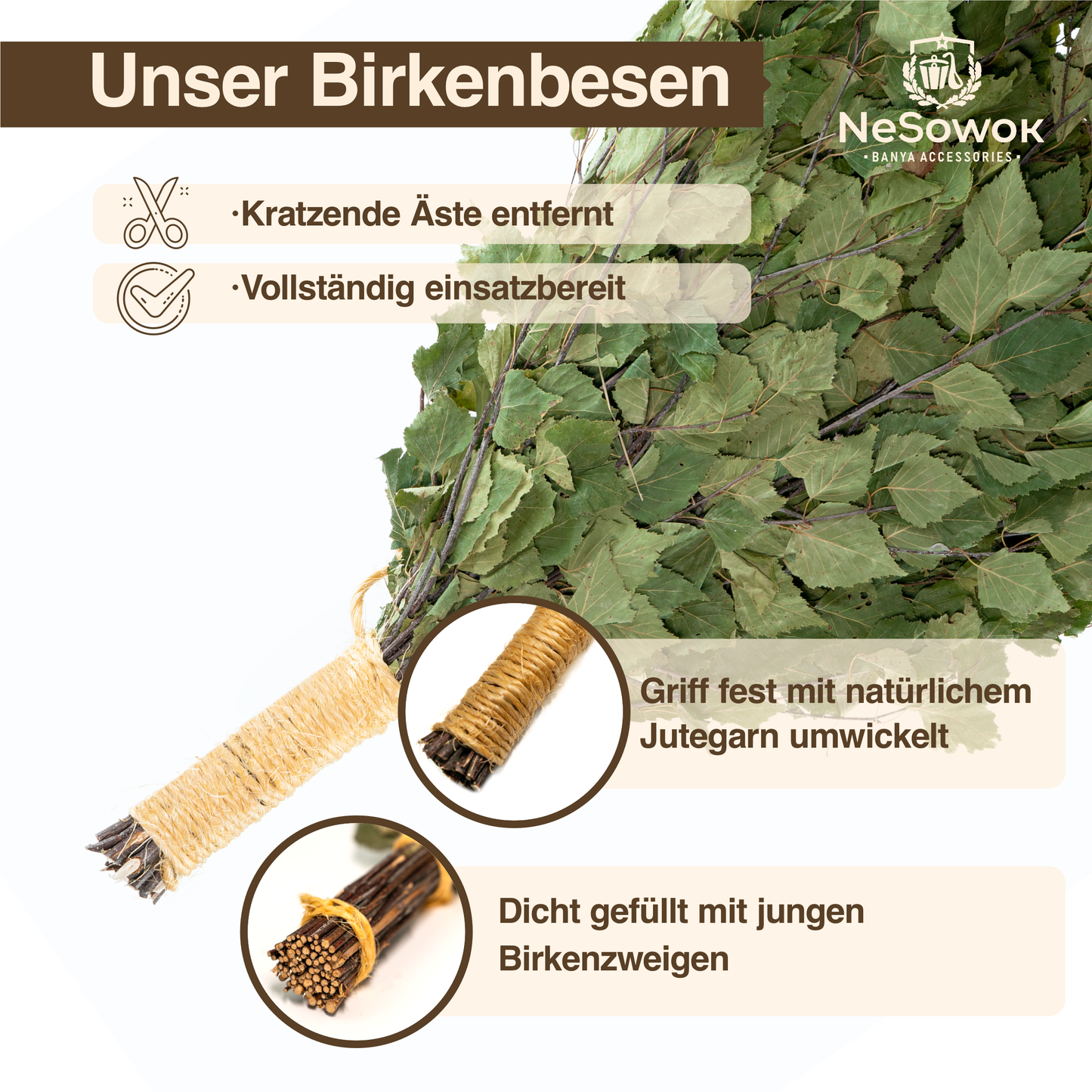 Birkenreisig "PREMIUM", Birkenbesen, Birkenzweige, Venik , Wenik|Веник