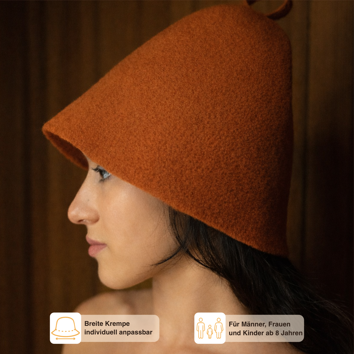 NeSowok® Saunahut (Saunamütze) aus hochwertiger Merinowolle – Gestrickt & nahtlos – Besonders leicht, weich & atmungsaktiv – Schutz vor Überhitzung in der Sauna.